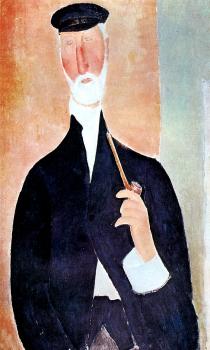 Amedeo Modigliani : Man with a pipe